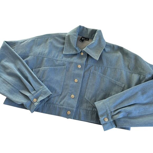 Windsor Jackets & Blazers - Windsor Cropped Jean Jacket Light Blue Wash Denim Women’s Small Cotton-blend